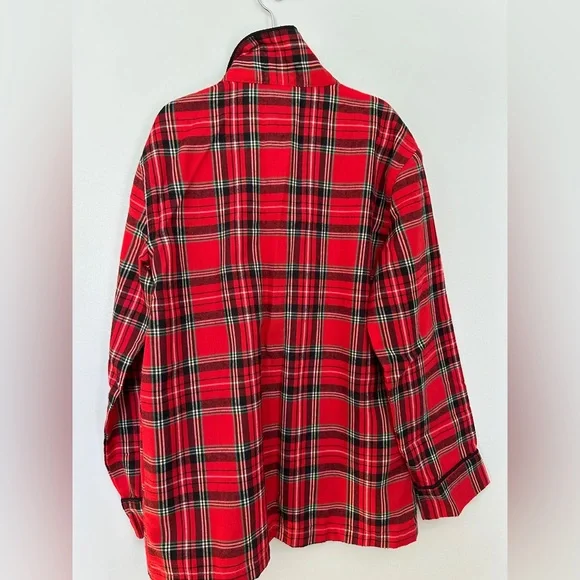 CrewCuts Red Plaid Flannel Boys Pajama Set, size medium, Long Sleeves and Pants - Picture 5 of 7